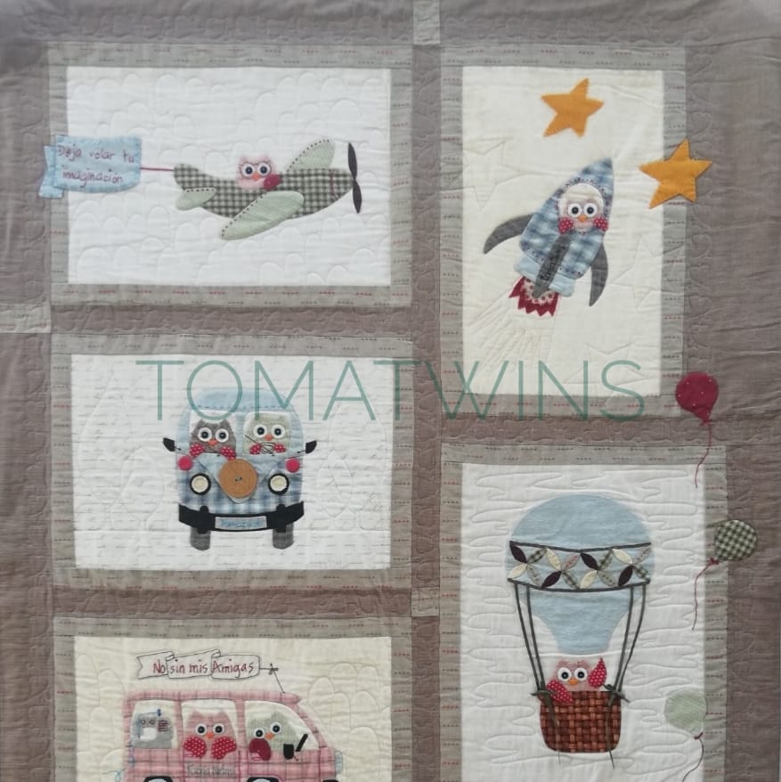 patrones quilt búhos viajeros tomatwins