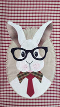 kit para coser bolso tote bag con un conejo con gafas aplicado