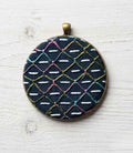 kit de bordado medallón con técnica de sashiko